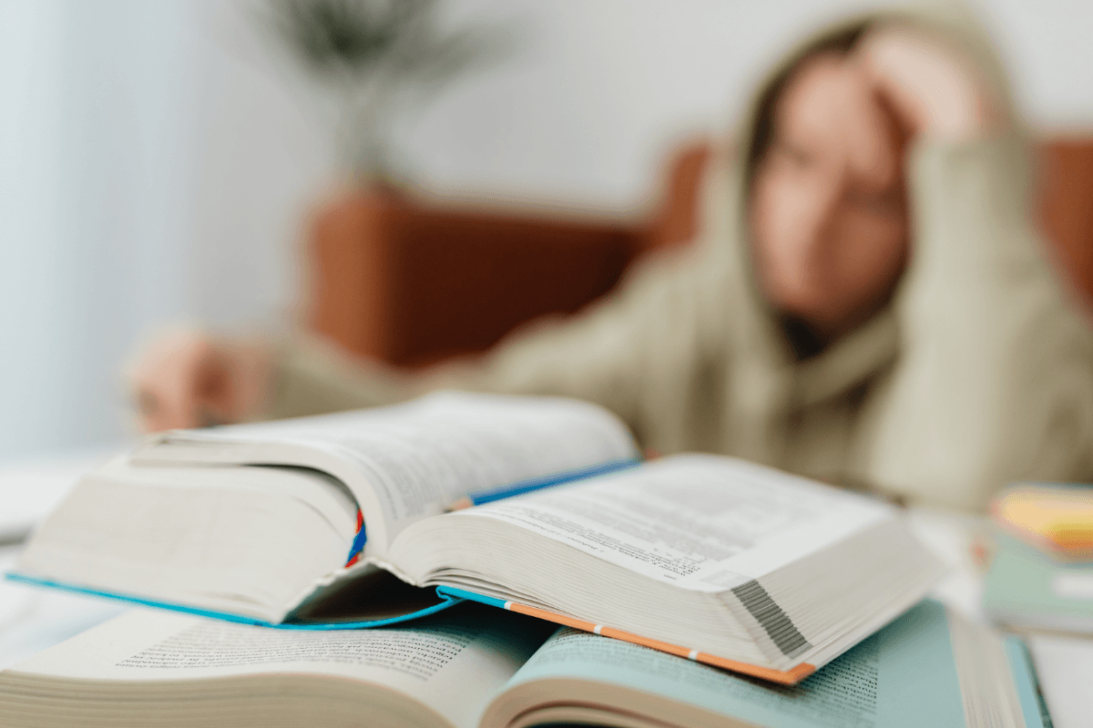 Student studying